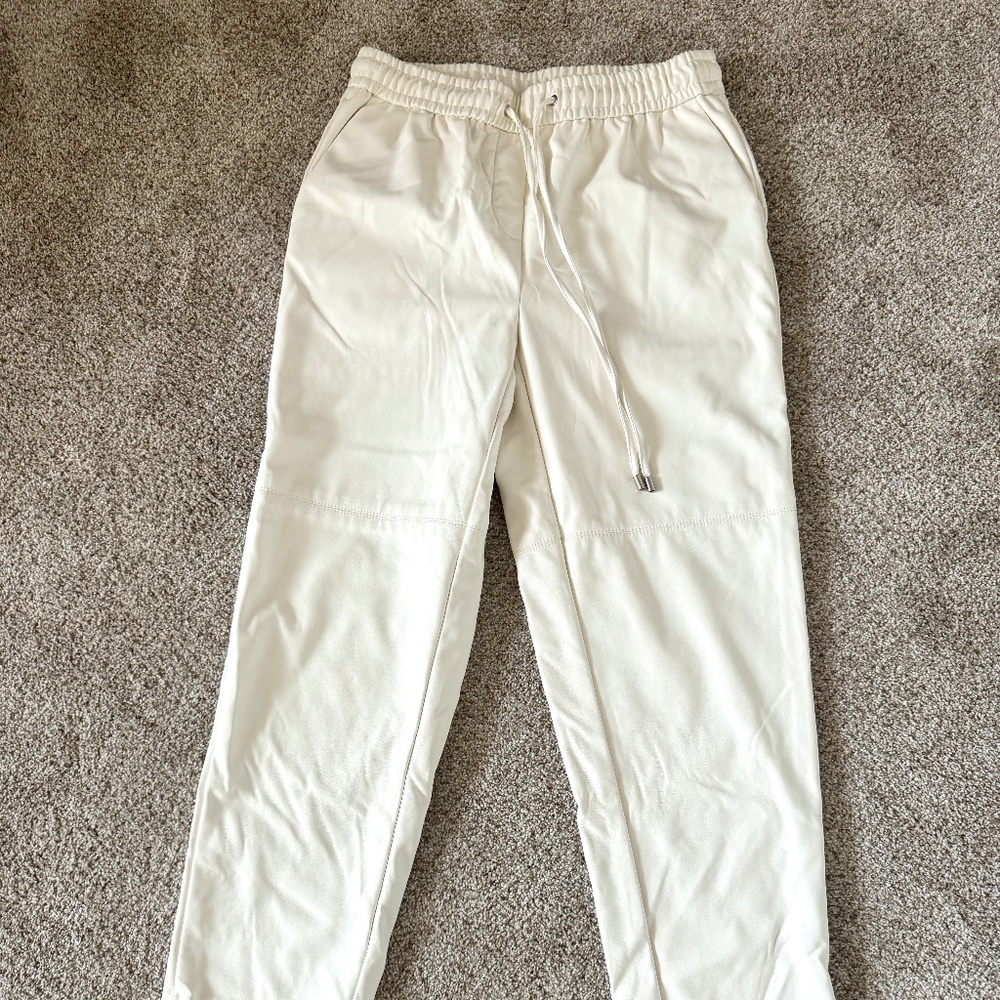 Calvin Klein White Leather Pants